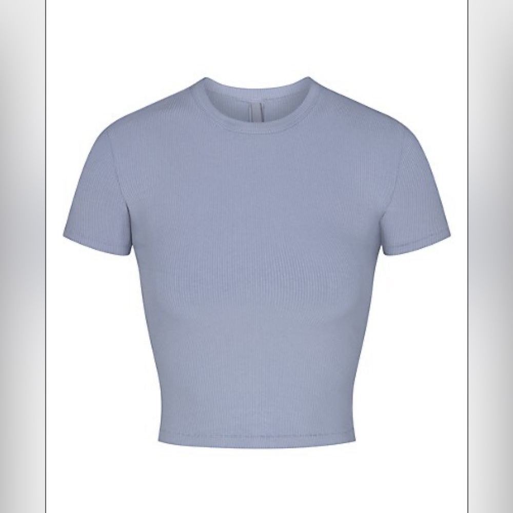 SKIMS Light Blue Crop Top
